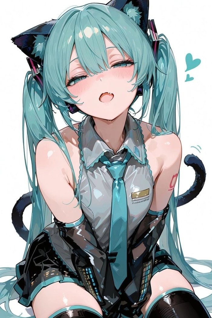 Miku , Anime Art,  , Animal Ears, Vocaloid, Hatsune Miku, 