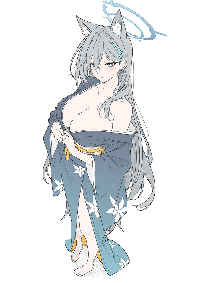 Terror Anime Art, , Blue Archive, Shiroko Terror, T1kosewad, Animal Ears, 