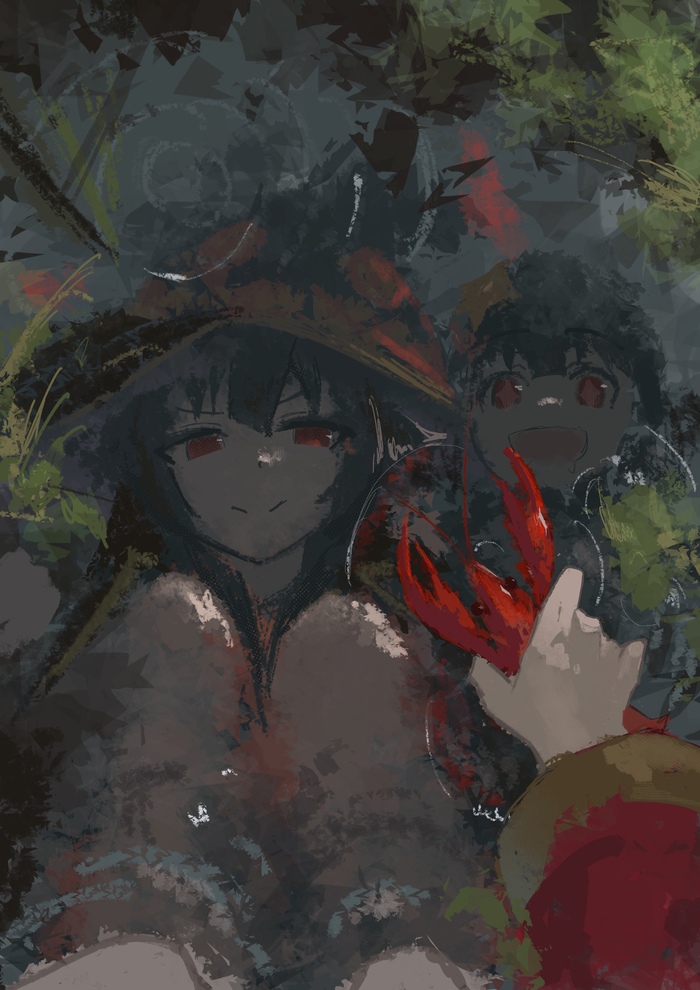    Anime Art, , Konosuba, Megumin, Komekko, Satou Kazuma, 