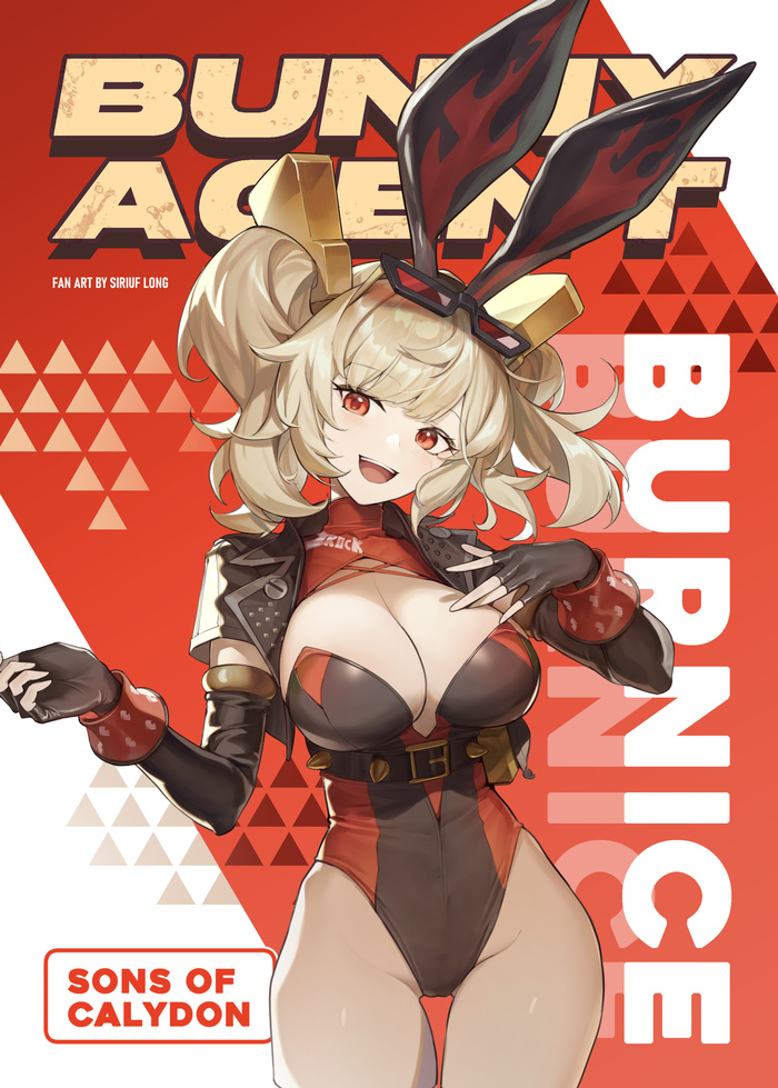 Burnice White #007 , Anime Art, Zenless Zone Zero, Burnice White (zzz), , Bunnysuit, , , , 