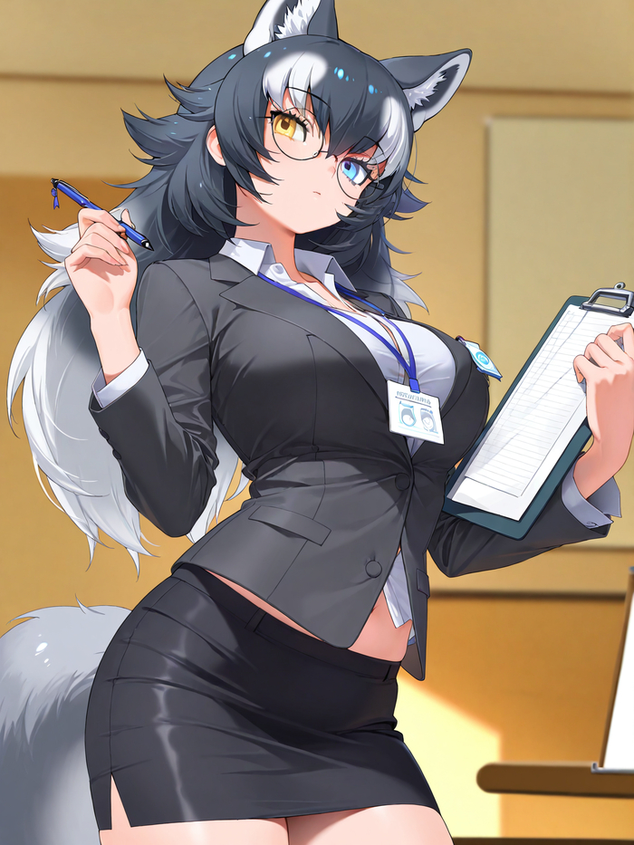   , Anime Art, Animal Ears,  , Grey Wolf, Kemono Friends, 
