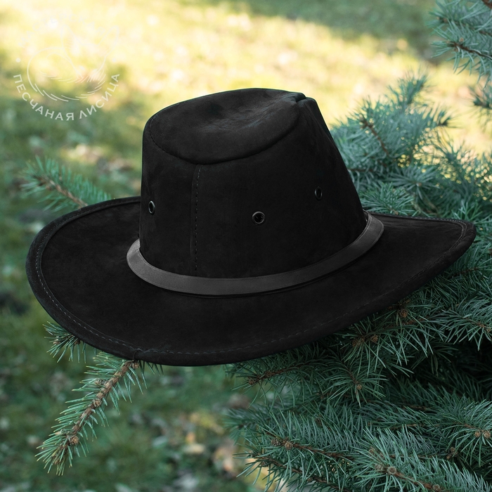 кожаная шляпа: черный стетсон