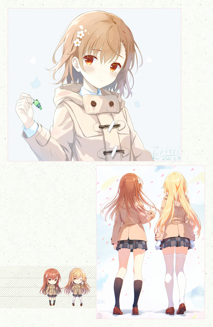  Anime Art, , To aru Kagaku no Railgun, Misaka Mikoto, Shokuhou Misaki,  ,  , 