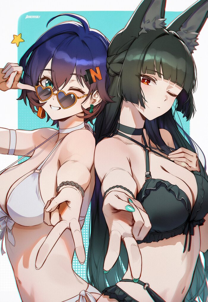  Zenless Zone Zero, Hoshimi Miyabi (zzz), , , , Anime Art, , Animal Ears, Belle (zzz), Dirresponsibly, 