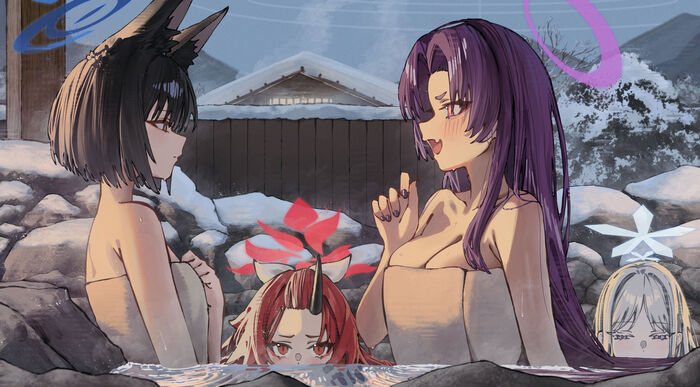   Blue Archive, Kikyou, Kadenokouji Yukari, Fuwa Renge, Goryou Nagusa, Animal Ears, Anime Art, Game Art, , ,  