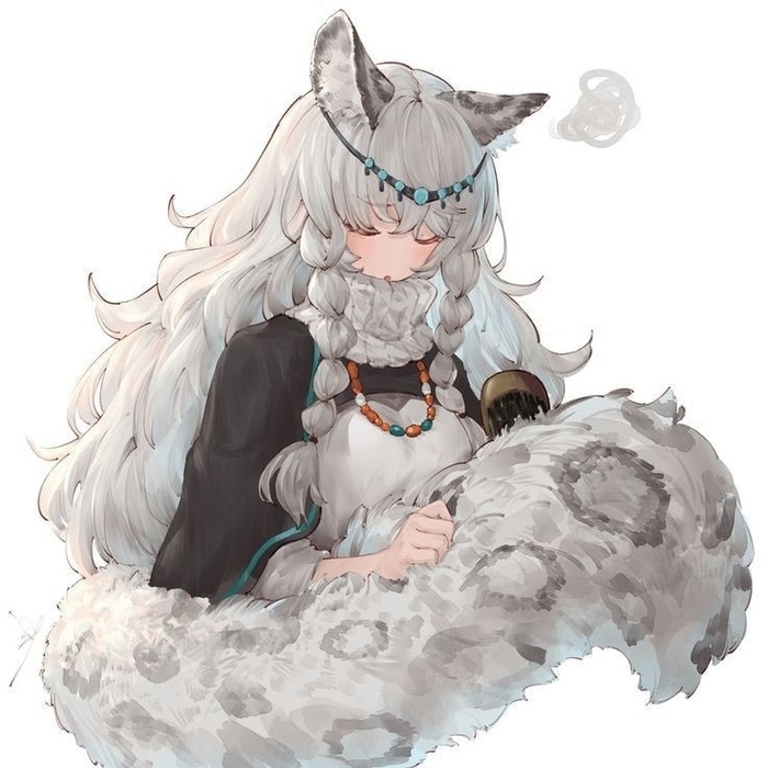 Pramanix     , Anime Art, Animal Ears, Arknights, Pramanix