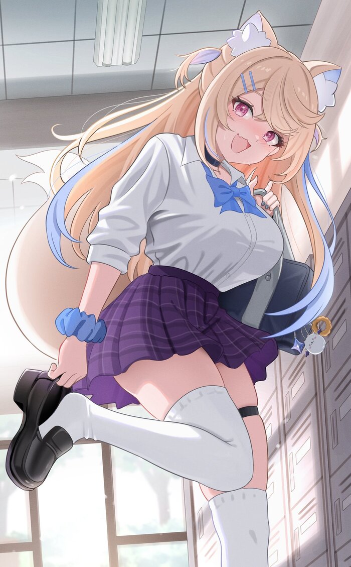 Fuwawa Abyssgard #010 , Anime Art, Hololive, Fuwawa Abyssgard, , , Animal Ears,  , , , , 