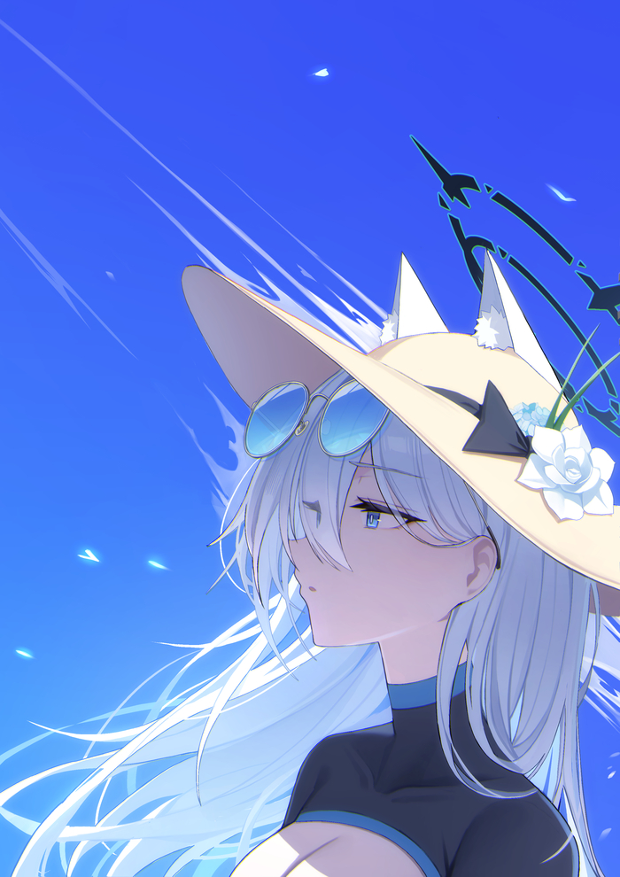 Terror Anime Art, , Blue Archive, Shiroko Terror, Animal Ears, Pang-yo
