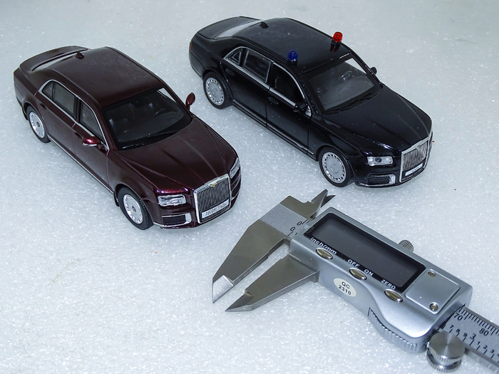 Рис. 12. Сравнение моделей автомобиля Аурус «Сенат» от «Технопарк и Deagostini