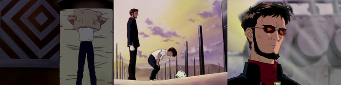 Синдзи волнуется перед встречец с отцом. Отец, сын и мать. ...