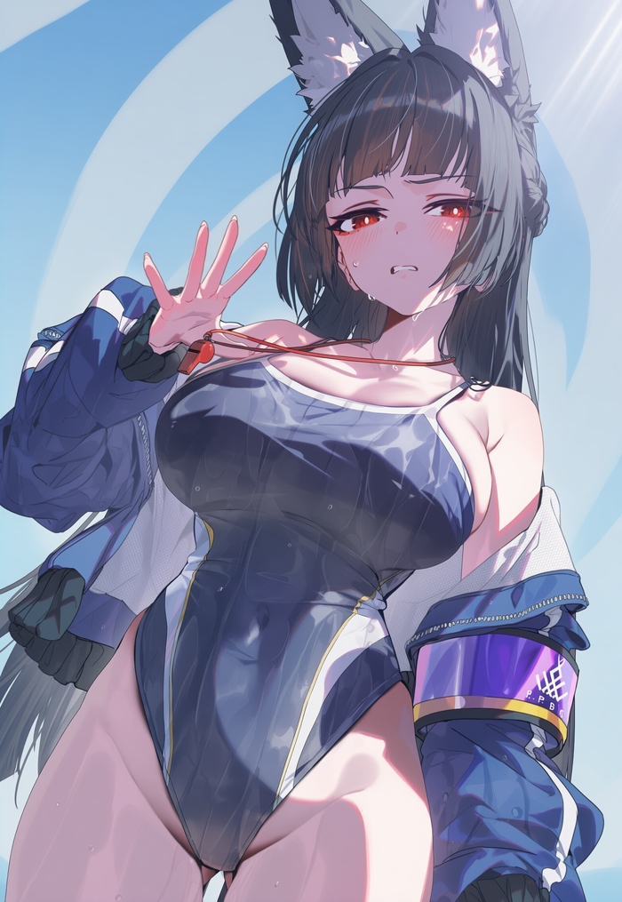   , Anime Art, Hoshimi Miyabi (zzz), Zenless Zone Zero, , , Animal Ears,  ,  , One-piece swimsuit