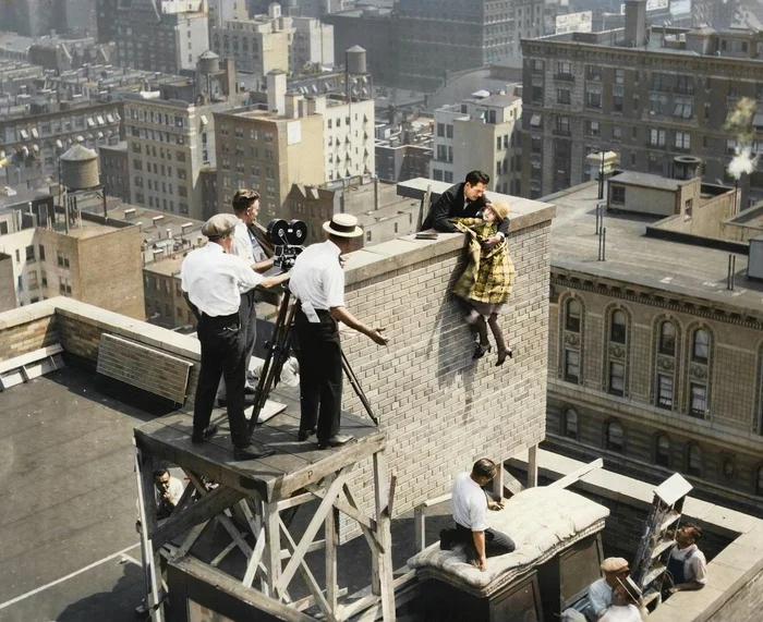 Интересные моменты на съемках культовых и популярных фильмов ХХ века. Подборка из 20 раскрашенных фотографий. Часть III 20 век, Фильмы, Старое фото, Фото со съемок, Фотография, Колоризация, Длиннопост