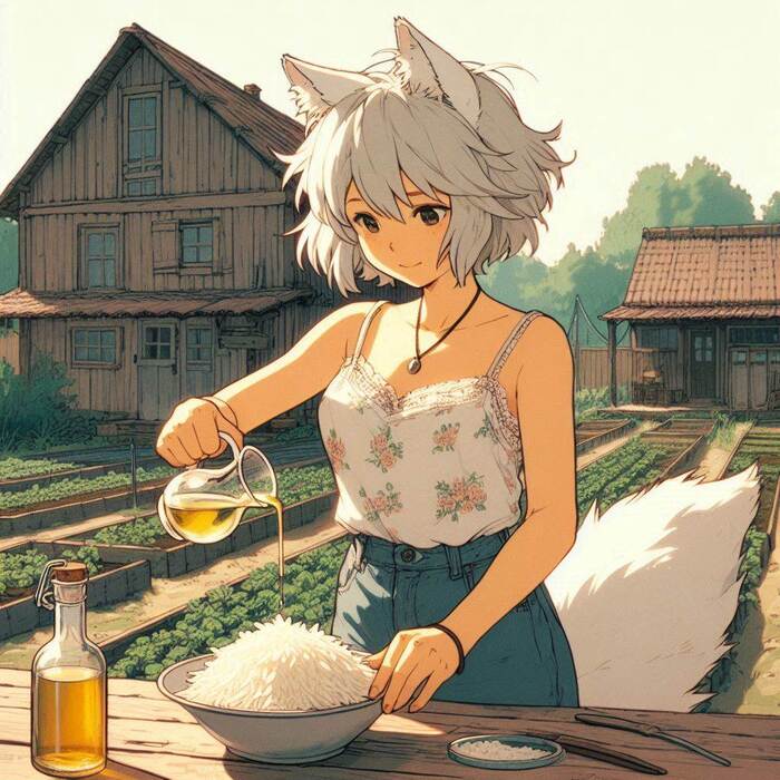 Дайкон! Арты нейросетей, Аниме, Anime Art, Арт, Нейронные сети, Девушки, Кицунэ, Animal Ears, Original Character, Хвост, Дайкон, Огород, Ginger & White, Длиннопост