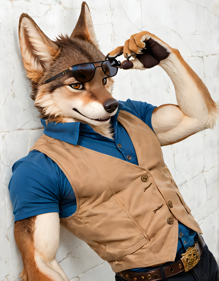    Wolfmks #1567  , , Furry Art, Furry Coyote, Stable diffusion 3, 