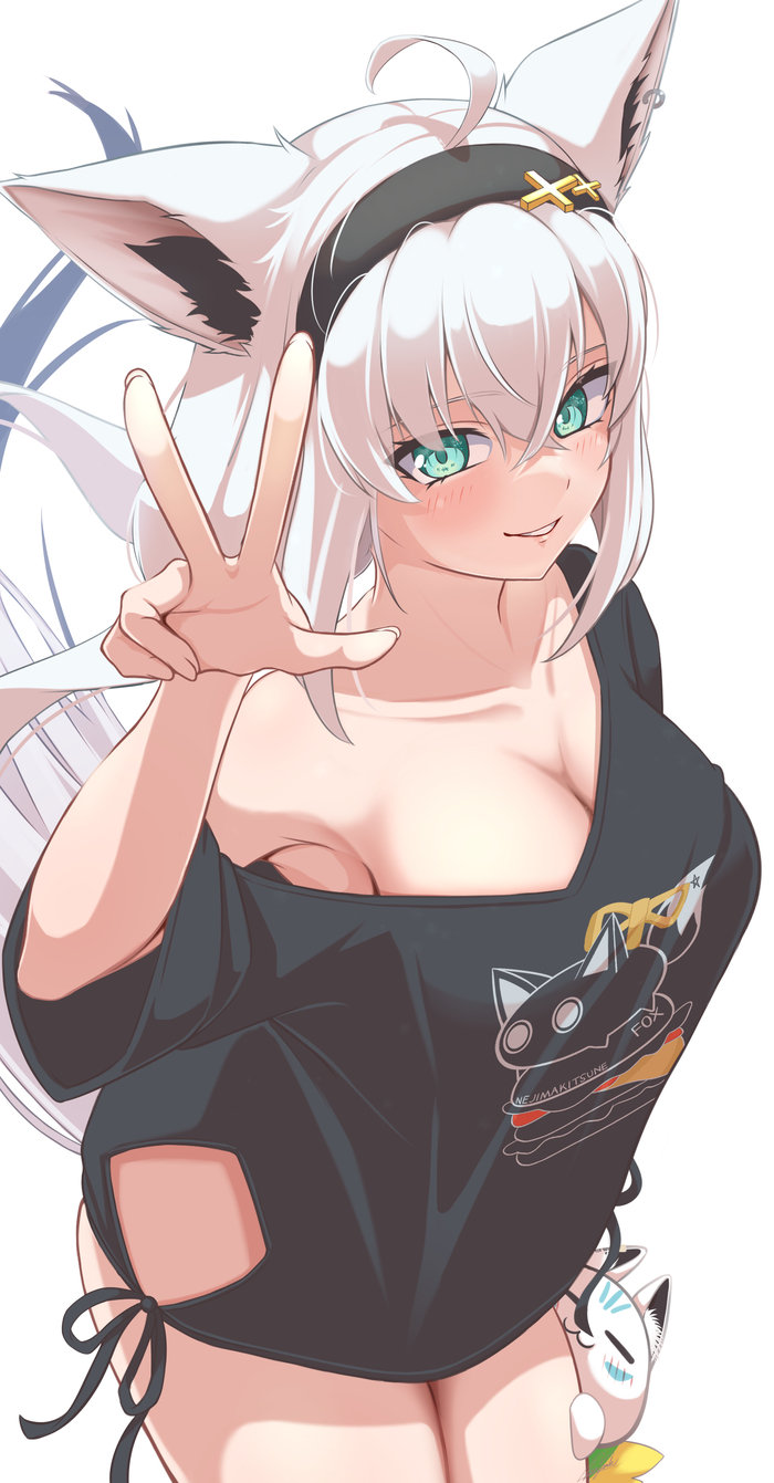 Fubuki Anime Art, , Hololive, Virtual YouTuber, Shirakami Fubuki, Animal Ears