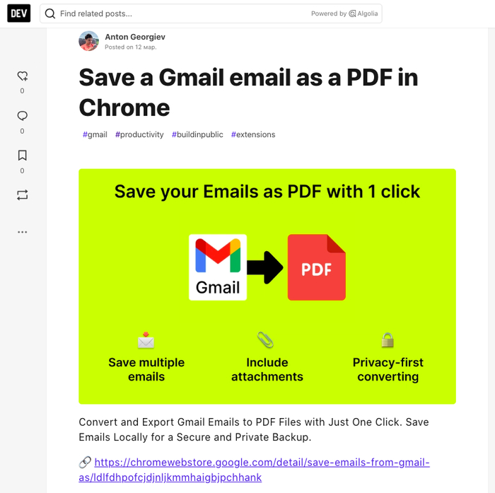  12   12  #2: Save Emails from Gmail as PDF , , ,  , IT,   , , -, , Gamedev, 