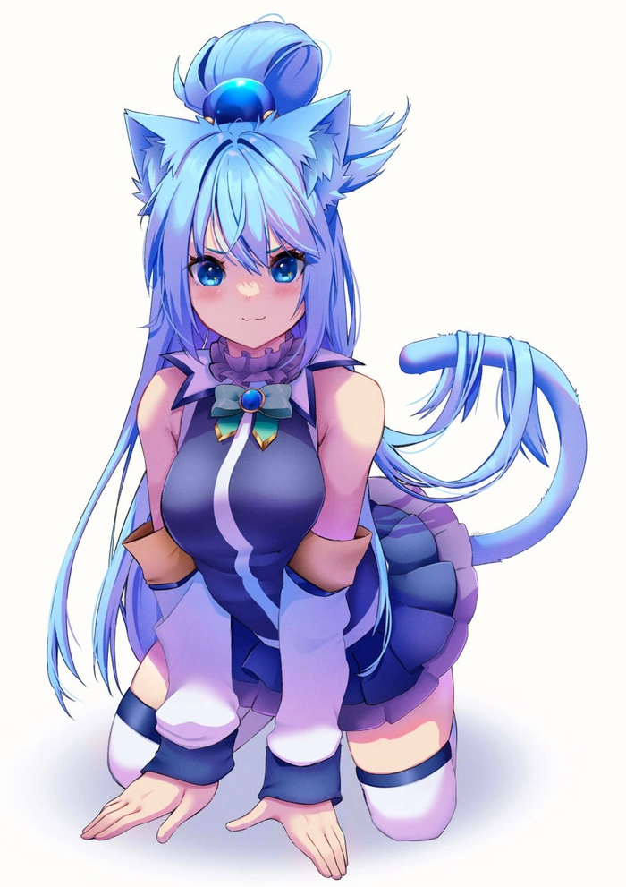   , Anime Art, Konosuba, Aqua, Animal Ears, 