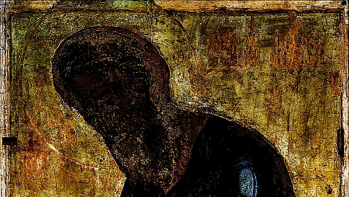 Фрагмент иконы Андрей Первозванный из деисусного чина Успенского собора во Владимире.