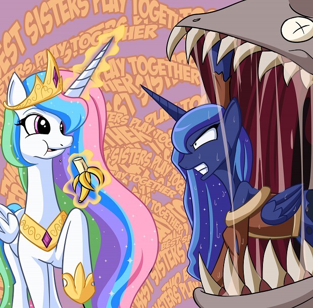    My Little Pony, Ponyart, Princess Celestia, Princess Luna, ,  