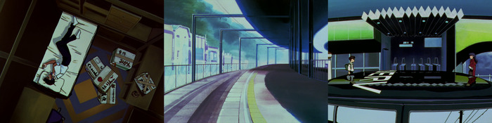 Синдзи выслушивает по телефону ругань Кенске. Та самая станция. Прощание Мисато и Синдзи.