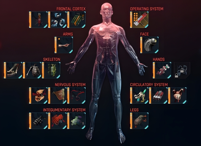 Интерфейс игры Киберпанк 2077 (Cyberpunk 2077), 2020, CD Projekt Red