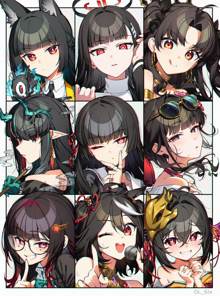 Black & Red , Anime Art, Hoshimi Miyabi (zzz), Tsukatsuki Rio, Ishtar, Dusk (Arknights), Chisa (Wuthering Waves), Sparkle (Honkai: Star Rail), Kitasan Black, Taihou, Animal Ears,   , Goddess of victory: nikke,  , Zenless Zone Zero, Arknights