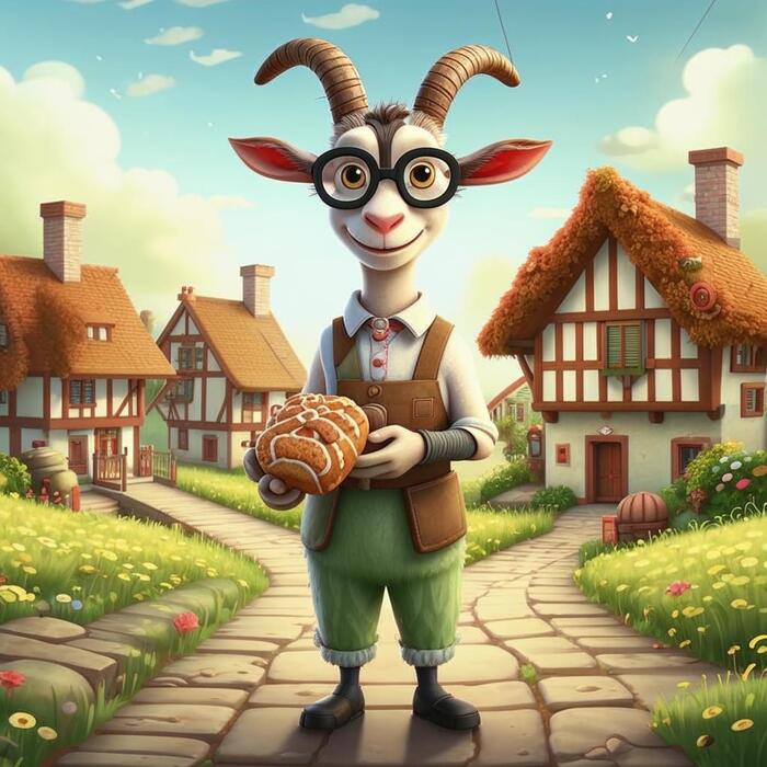 Иллюстрация нейросети к басне Олеси Емельяновой "Козёл и медведица".