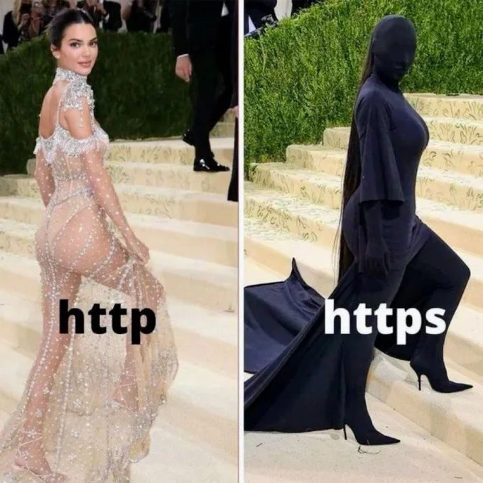 Https - Мемы, Http, Https, Юмор, Картинка с текстом, Девушки, Повтор, IT юмор