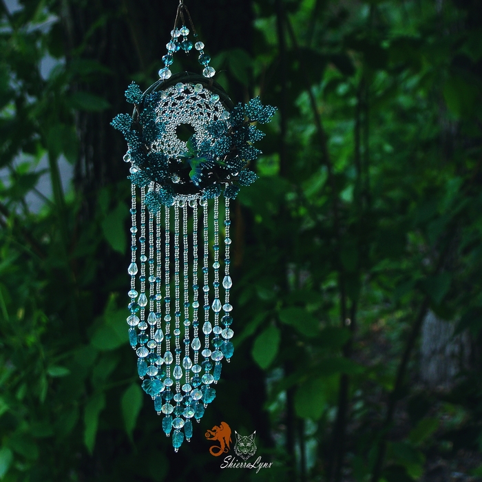 Ивовый венок, японский и чешский бисер, стеклянные бусины, чешские бусины, авторская фигурка