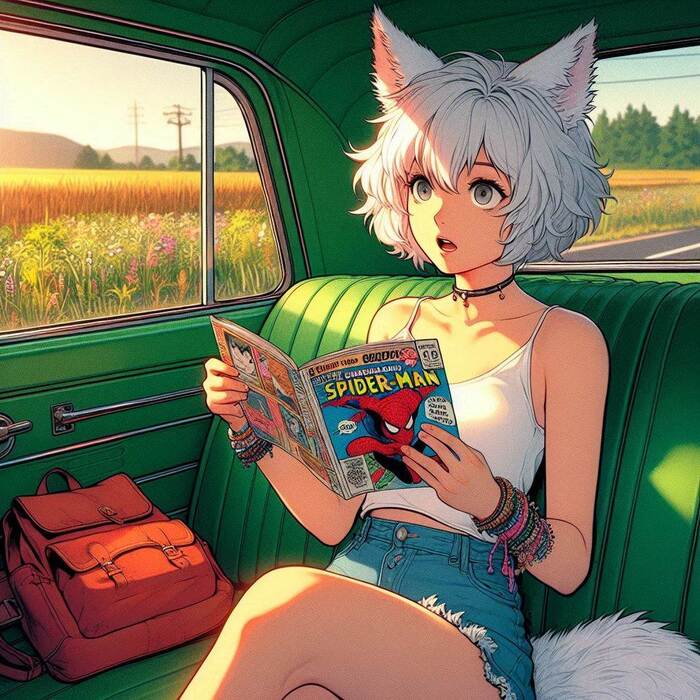  ! e03 - ,     , , Anime Art, , ,  , Original Character, , Animal Ears, , , , , , Ginger & White, 