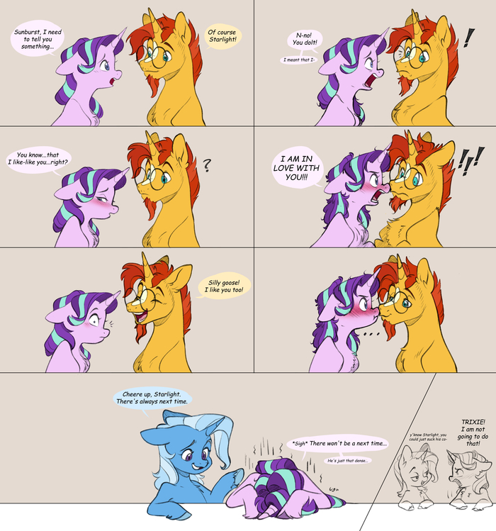     My Little Pony, Trixie, Starlight Glimmer, Sunburst, Doodle-mark, MLP Edge