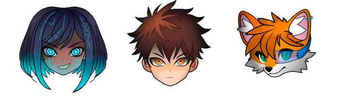 Главные герои игры (Тюремный ИИ, Заключенный 404, Фокси)