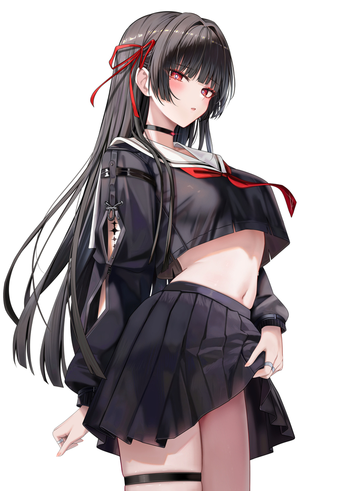 Chisa Anime Art, , Chisa (Wuthering Waves), Wuthering Waves, Seifuku, Ru zhai