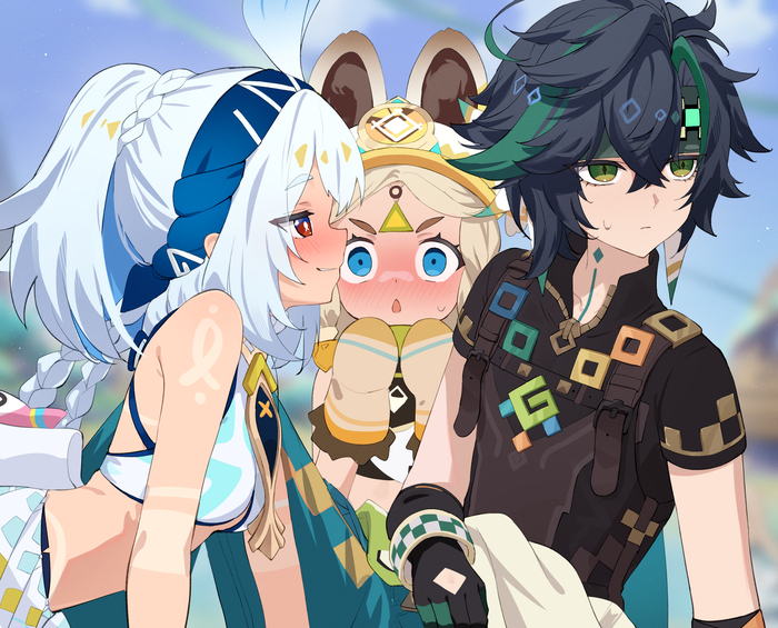  ! Genshin Impact, Mualani (Genshin Impact), Kinich (Genshin Impact), Kachina (Genshin Impact), Anime Art, Game Art, , 