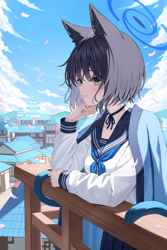 Kikyou Anime Art, , Blue Archive, Kikyou,  , Animal Ears, 