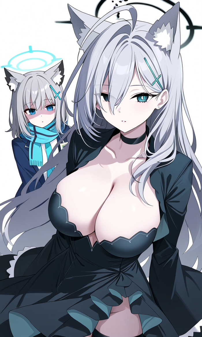   , Anime Art, , Blue Archive, Animal Ears, Sunaookami Shiroko, Shiroko Terror