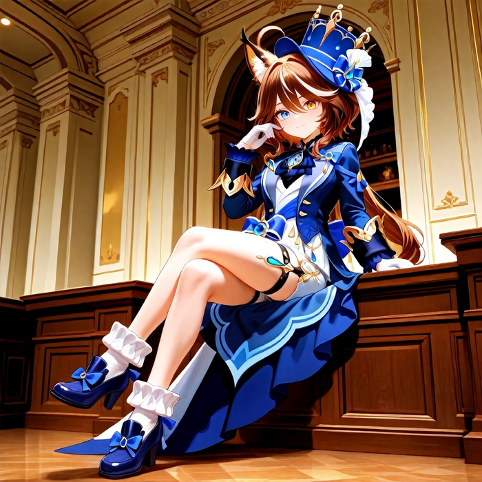    , Stable Diffusion, Anime Art, , Original Character, Furina (Genshin Impact), , Genshin Impact, Animal Ears