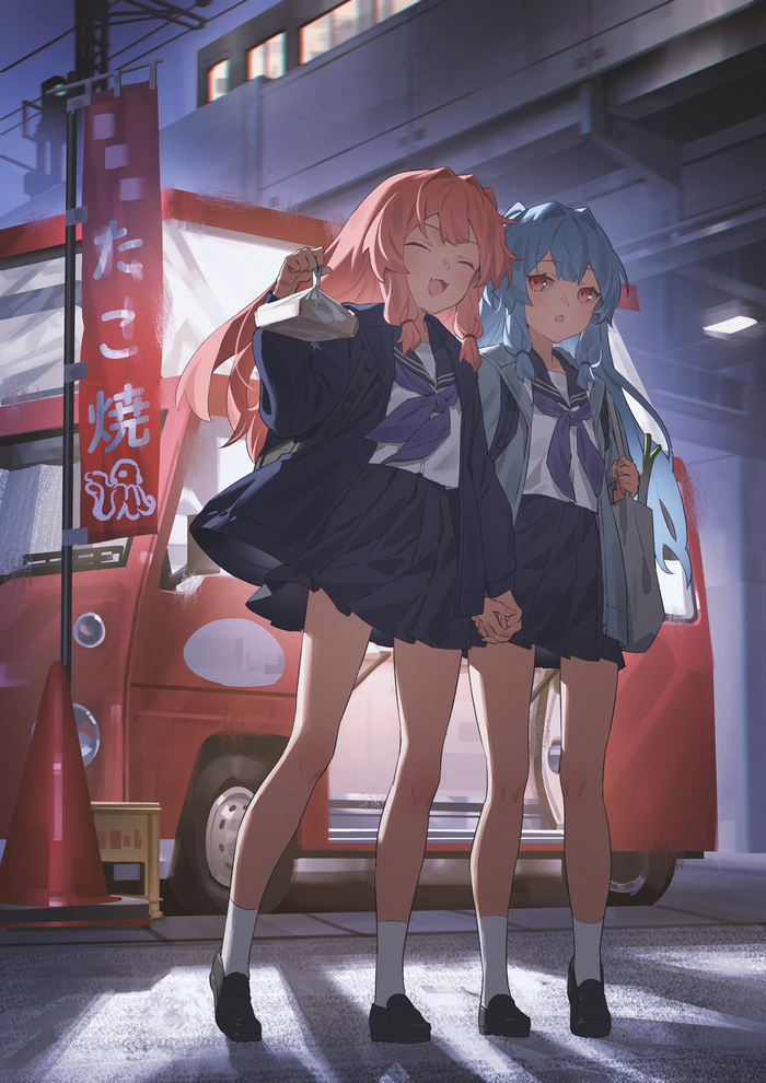 Ѹ   , Anime Art, Voiceroid, Kotonoha Akane, Kotonoha Aoi