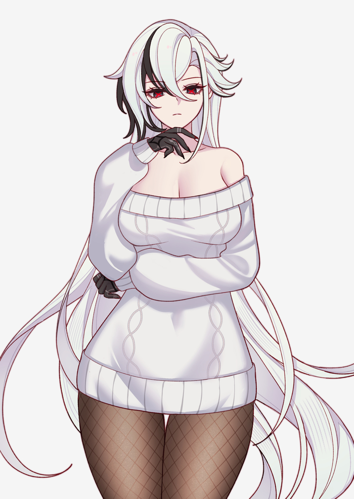 В белом свитере