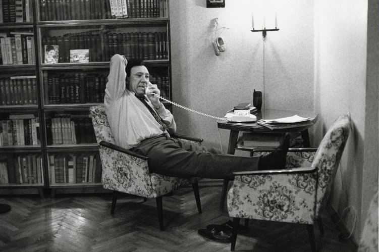 Снимок сделан дома у Юрия Никулина в 1971 году - Фотография, Пленка, Черно-белое фото, Актеры и актрисы, СССР, 1971, Юрий Никулин