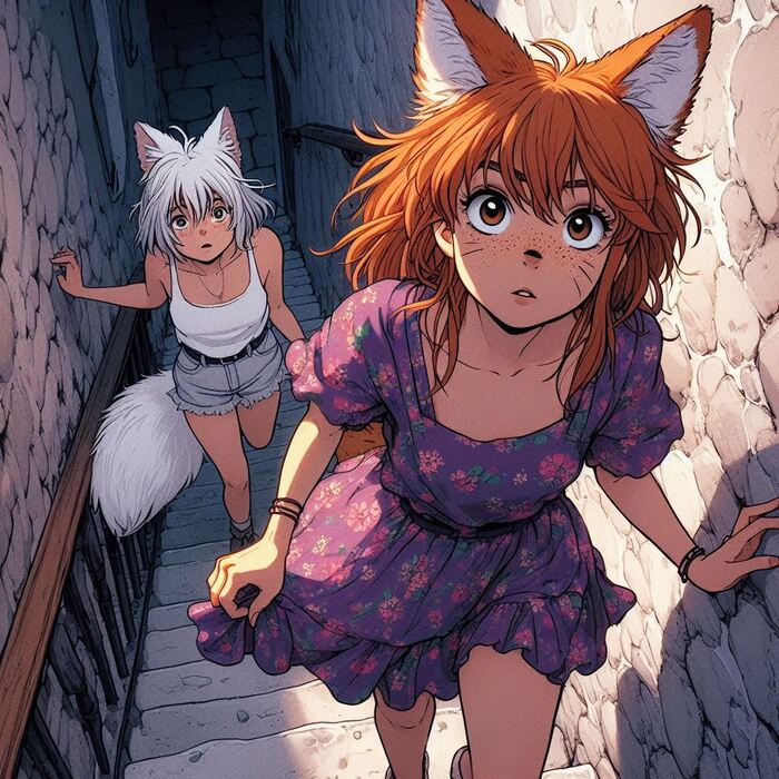  ! e07 -      , , Anime Art, , , Original Character, , Animal Ears, , , , , , , , Ginger & White, 
