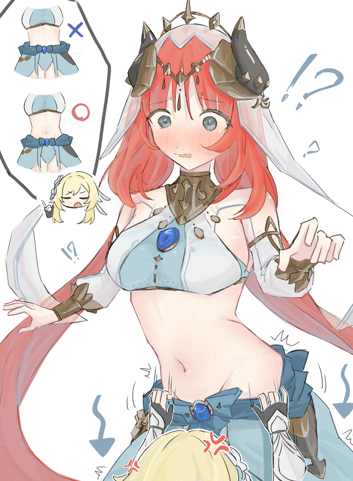  ! Genshin Impact, , Anime Art, Lumine (Genshin Impact), Nilou (Genshin Impact), , , 