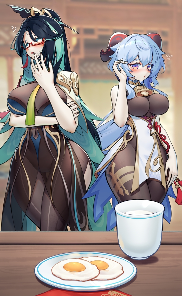    Genshin Impact, , Anime Art, Xianyun (Genshin Impact), Ganyu (Genshin Impact), ,   , , , 