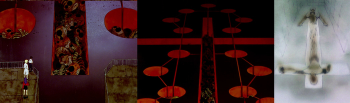 Кладбище неудавшихся Ев. Общий план на него. Вот так создавали Еву-01, "вытягивая" её из Лилит.