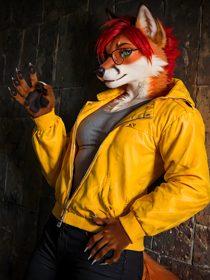    Wolfmks #1714 ,  , Furry Art, Furotica, Furotica female, Stable diffusion 3, Furry Fox, 