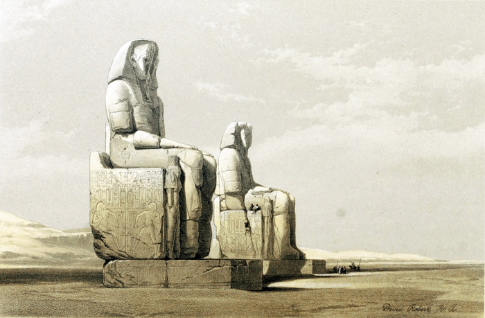 David Roberts. Colossi, Thebes, Egypt