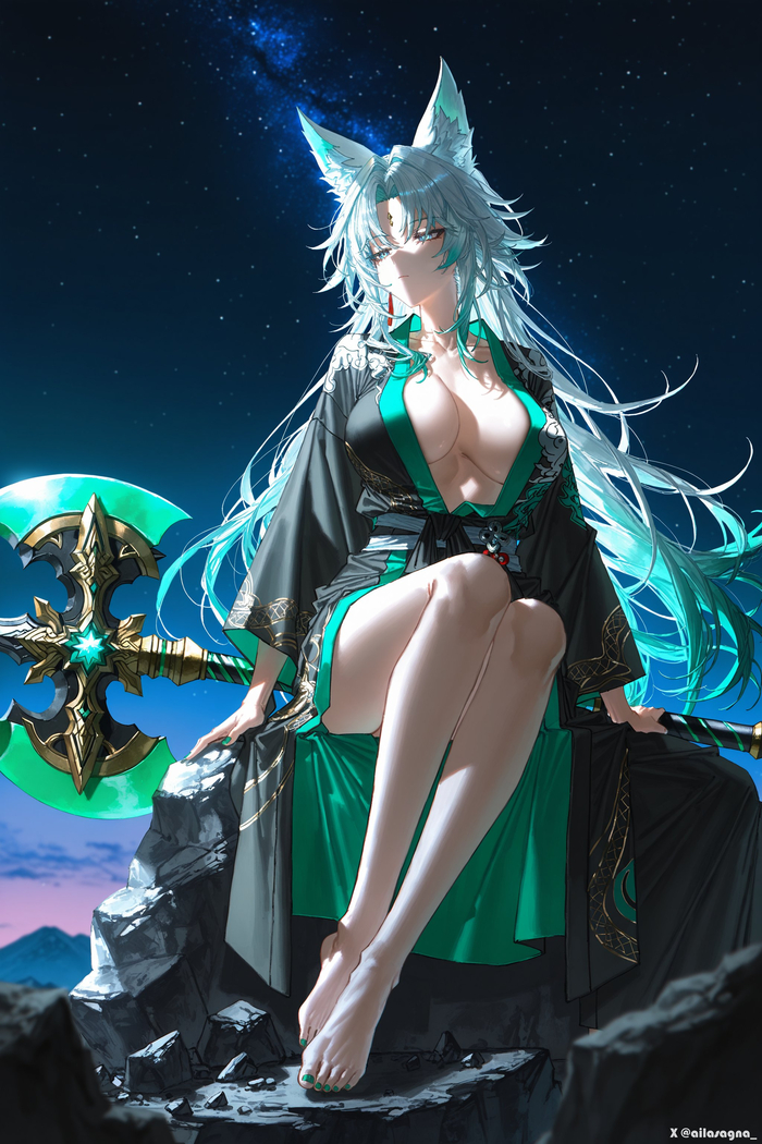 Feixiao Honkai: Star Rail, Feixiao (Honkai: Star Rail), , , , , Anime Art,  , Animal Ears,  