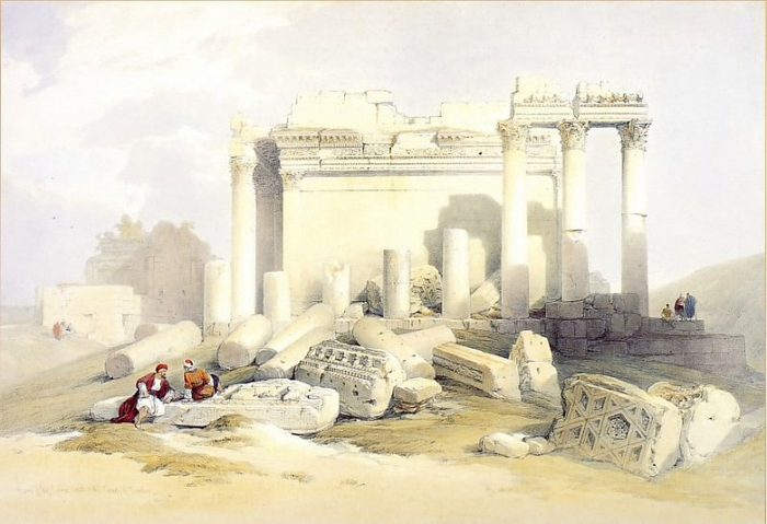 David Roberts. Portion of the Eastern Portico Baalbec.