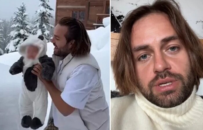 Блогер просит прощения в белой водолазке.