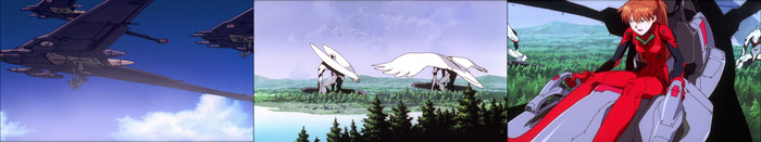 Десантирование серийных Ев. Аска готовится к бою